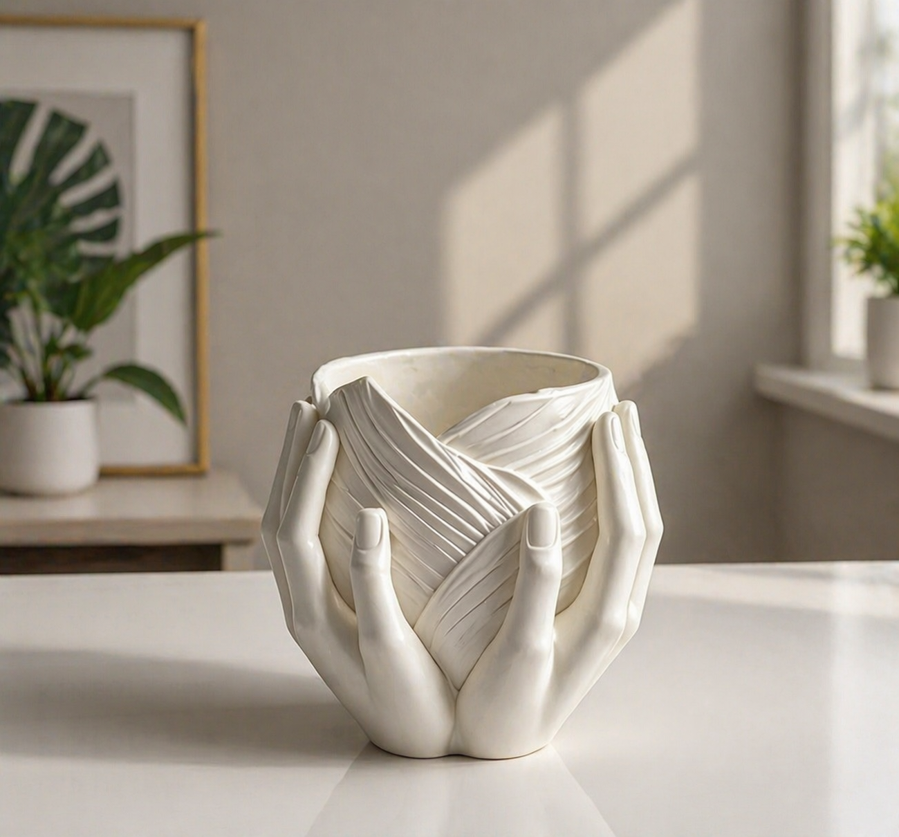 Vase Mains Élégantes – Design Artistique Moderne