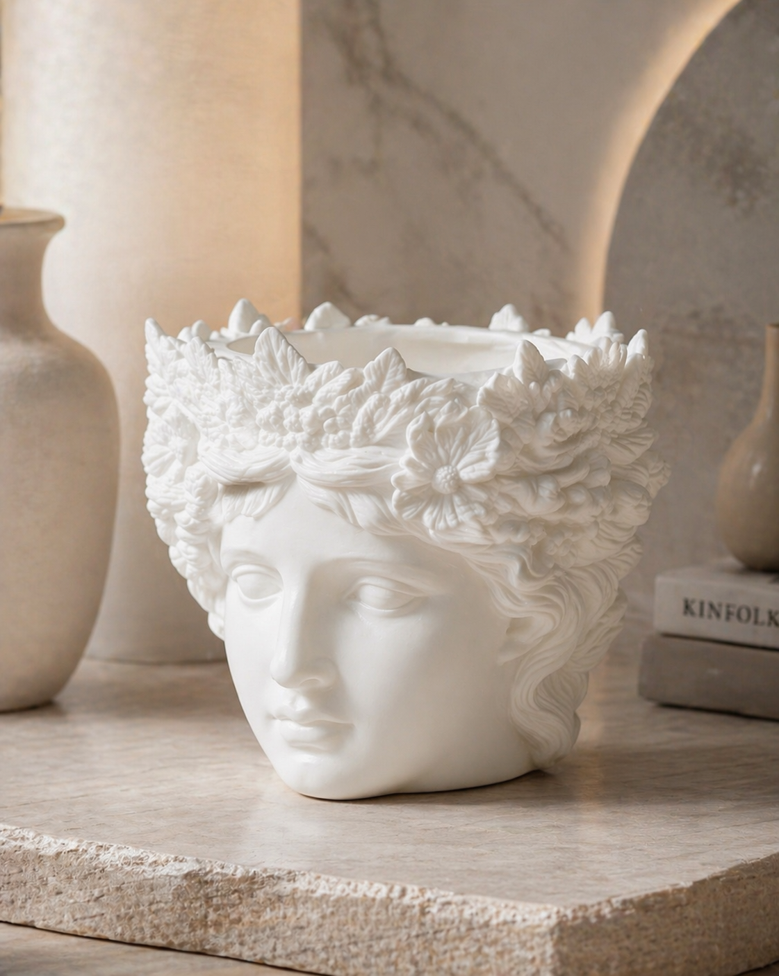 Vase Visage Floral – Élégance Intemporelle