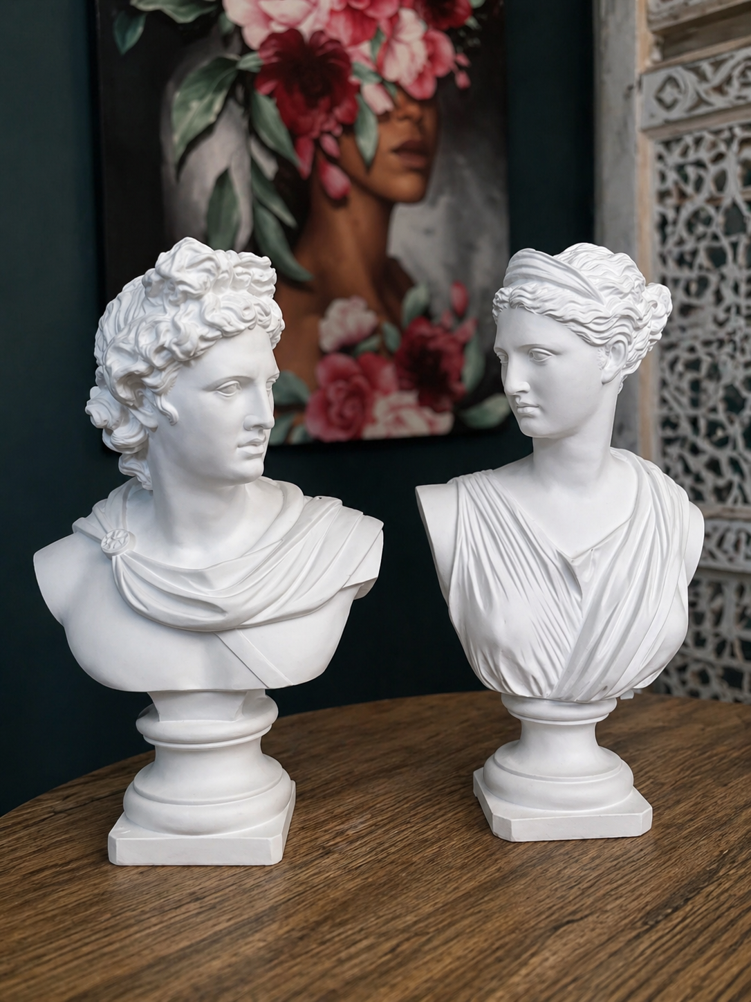 Statue Style Grec couple« Apollon » – Décoration Élégante