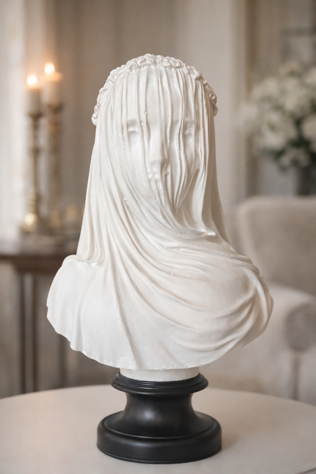 Statue Femme Voilée – Élégance & Mystère Intemporel